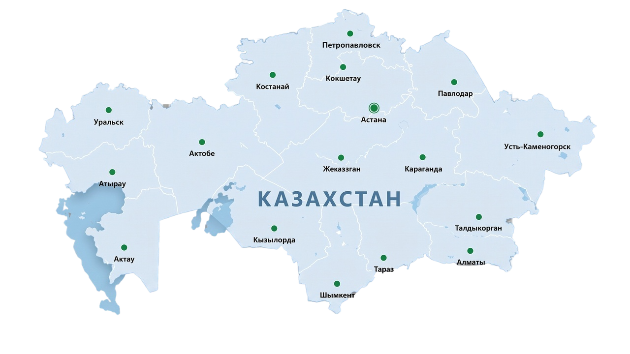 Карта поставки железобетонных стоек СК по Казахстану